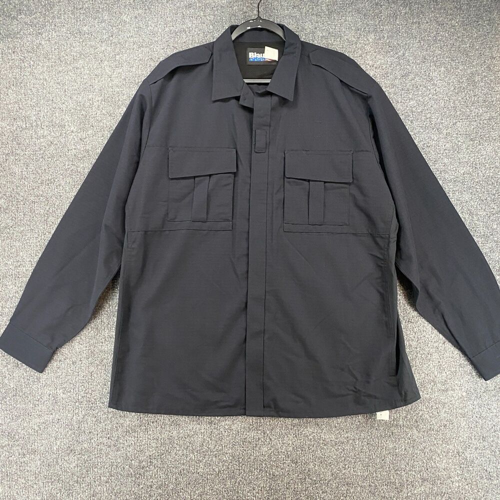 Blauer Shirt Mens XL Tall Dark Navy Full Zip BDU TACTICAL Workwear Uniform 8730